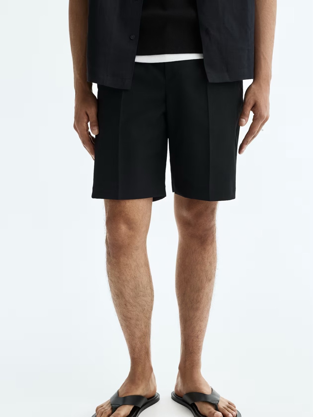 NWT H&M Black Flat-Front Men’s Tailored Shorts
